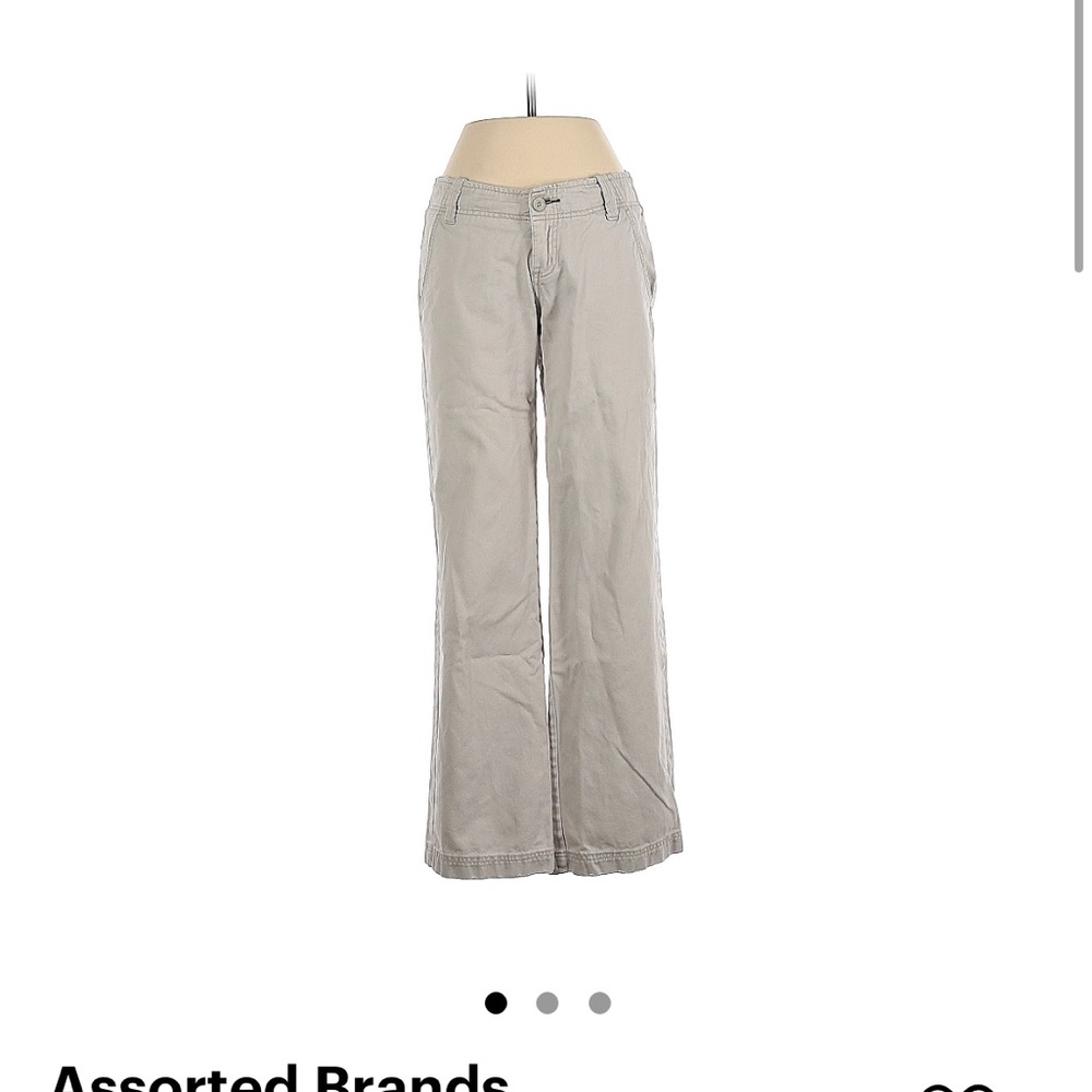 low rise bootcut khakis